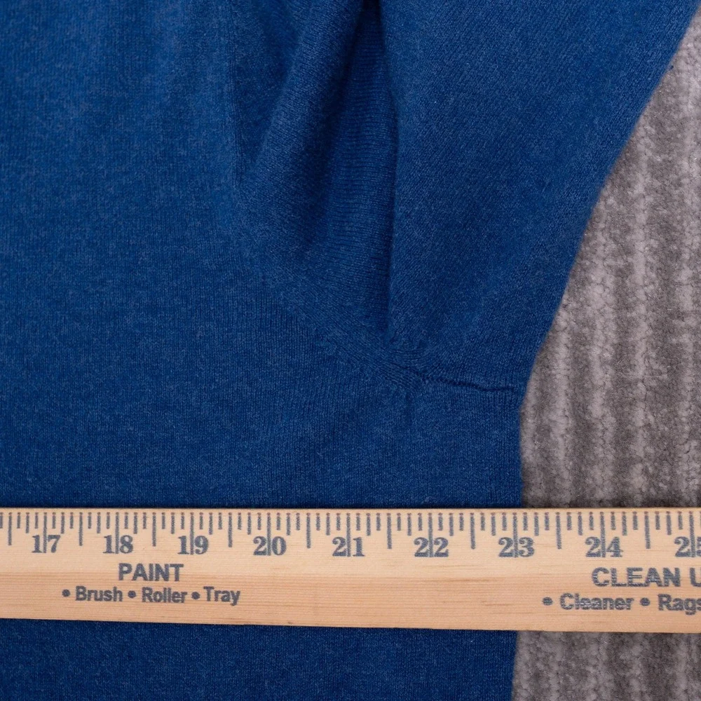 Banana Republic V-Neck Sweater Mens XL Blue Good Cotton Cashmere Knit